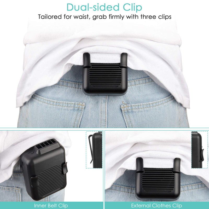 COMLIFE Portable Mini Waist Fan, 6000mAh Battery Powered Hands-free Wearable Fan With Max 23H Working Time, 3 Speeds, 5100RPM Strong Airflow for Jobsite, Farm, Fishing, Gardening And More - Image 5